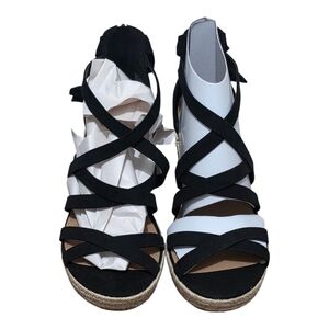 Torrid Black and White Espadrille Sandals